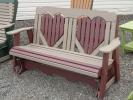 5' Heart Glider in Weather Wood and Cherrywood Poly Lumber